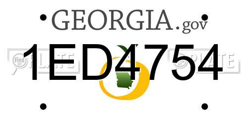 1ED4754 Georgia License Plate