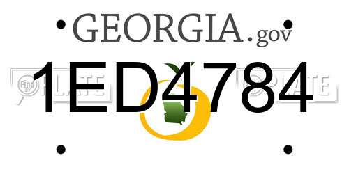 1ED4784 Georgia License Plate