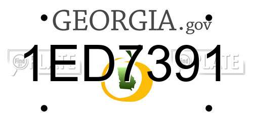 1ED7391 Georgia License Plate