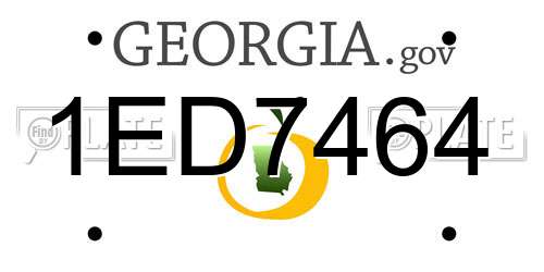 1ED7464 Georgia License Plate