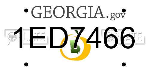 1ED7466 Georgia License Plate