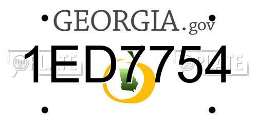 1ED7754 Georgia License Plate