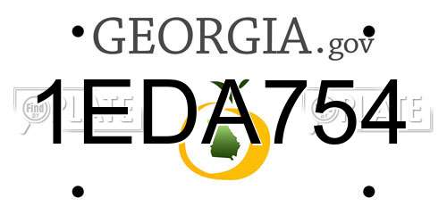 1EDA754 Georgia License Plate