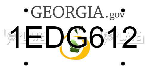 1EDG612 Georgia License Plate