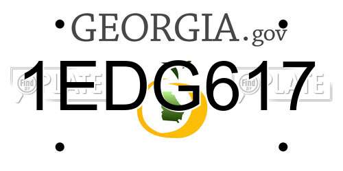 1EDG617 Georgia License Plate
