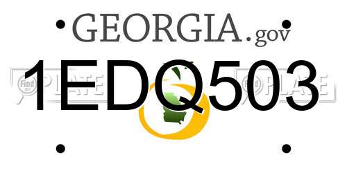 1EDQ503 Georgia License Plate