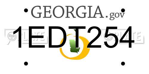 1EDT254 Georgia License Plate