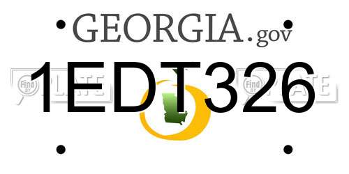 1EDT326 Georgia License Plate