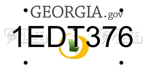 1EDT376 Georgia License Plate
