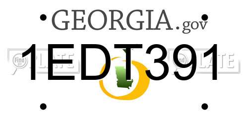 1EDT391 Georgia License Plate