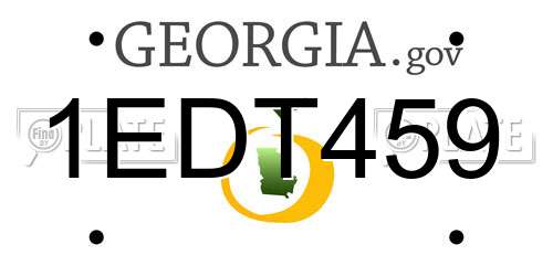 1EDT459 Georgia License Plate