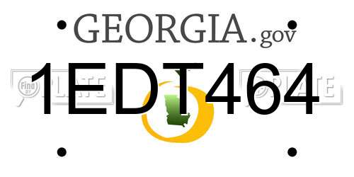 1EDT464 Georgia License Plate