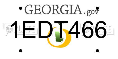 1EDT466 Georgia License Plate