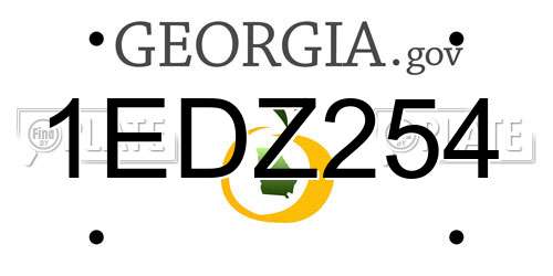 1EDZ254 Georgia License Plate