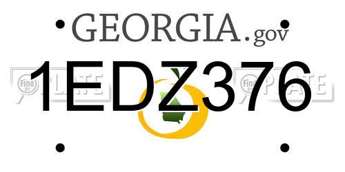 1EDZ376 Georgia License Plate