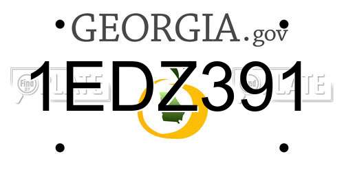 1EDZ391 Georgia License Plate