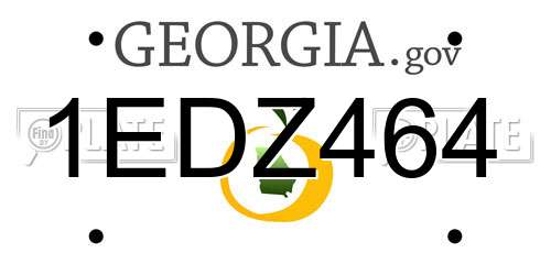 1EDZ464 Georgia License Plate