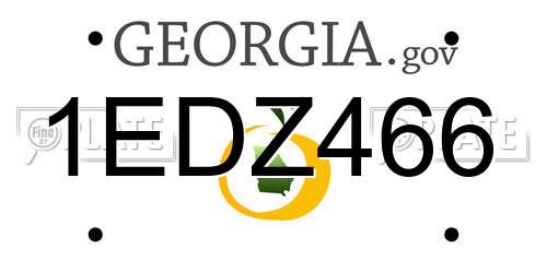 1EDZ466 Georgia License Plate