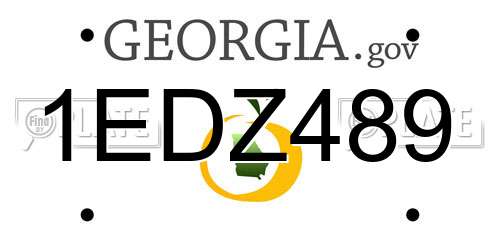 1EDZ489 Georgia License Plate