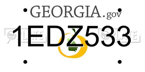 1EDZ533 Georgia License Plate