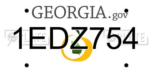 1EDZ754 Georgia License Plate