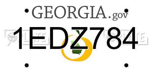 1EDZ784 Georgia License Plate