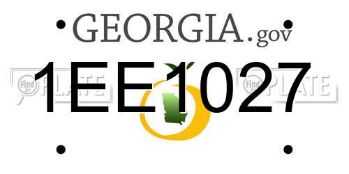 1EE1027 Georgia License Plate