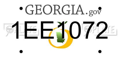 1EE1072 Georgia License Plate