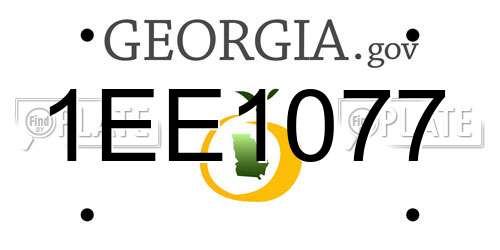 1EE1077 Georgia License Plate