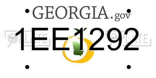1EE1292 Georgia License Plate