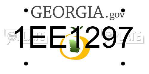 1EE1297 Georgia License Plate