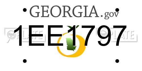1EE1797 Georgia License Plate