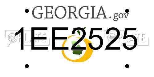 1EE2525 Georgia License Plate