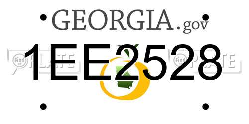 1EE2528 Georgia License Plate