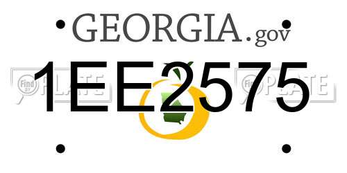 1EE2575 Georgia License Plate