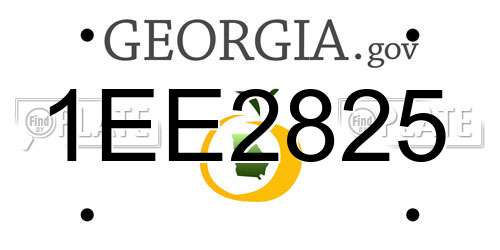 1EE2825 Georgia License Plate