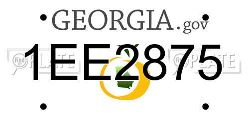1EE2875 Georgia License Plate
