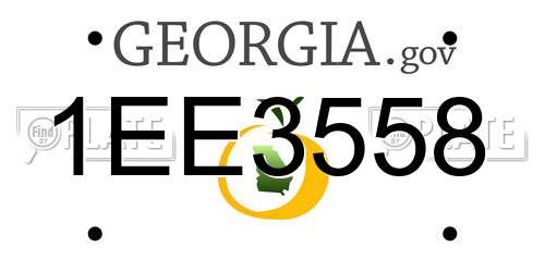 1EE3558 Georgia License Plate