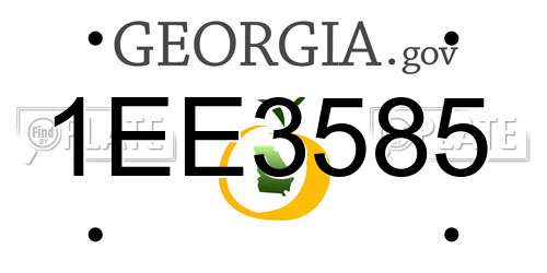 1EE3585 Georgia License Plate