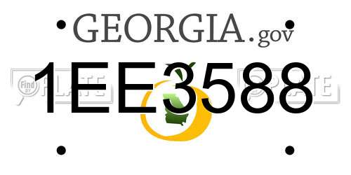 1EE3588 Georgia License Plate