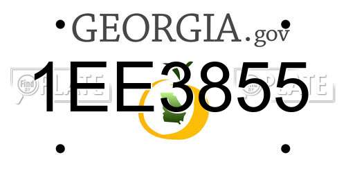 1EE3855 Georgia License Plate