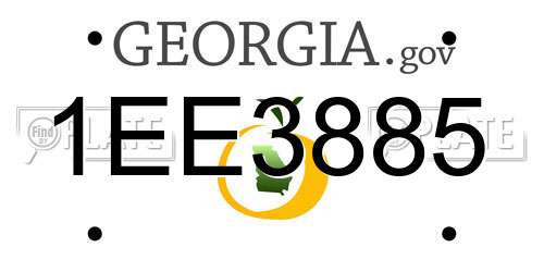 1EE3885 Georgia License Plate