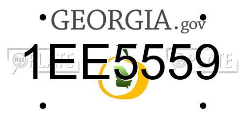 1EE5559 Georgia License Plate