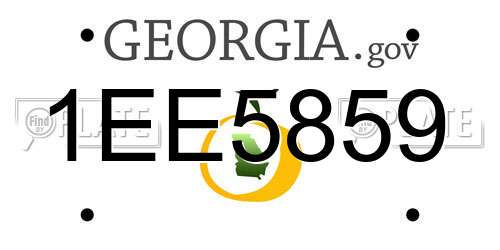 1EE5859 Georgia License Plate