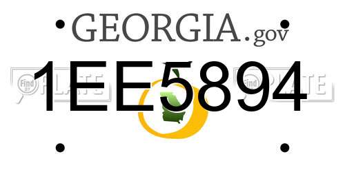 1EE5894 Georgia License Plate