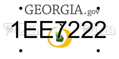 1EE7222 Georgia License Plate