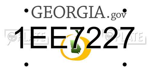 1EE7227 Georgia License Plate