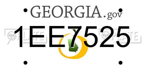 1EE7525 Georgia License Plate