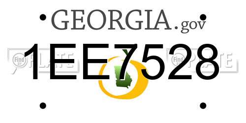 1EE7528 Georgia License Plate