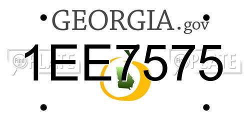 1EE7575 Georgia License Plate